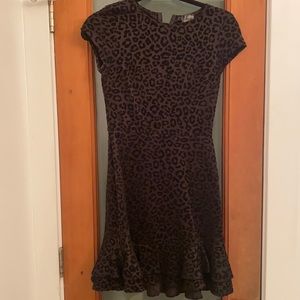 Aqua velvet cheetah dress